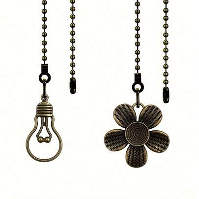 Vintage-Style Fan Pull Chain Decoration Set: 2 Decorative Fan Pull Chain Extenders, With 12inch Ball Chains And Connectors - Perfect For Home Decoration And Celebrations
