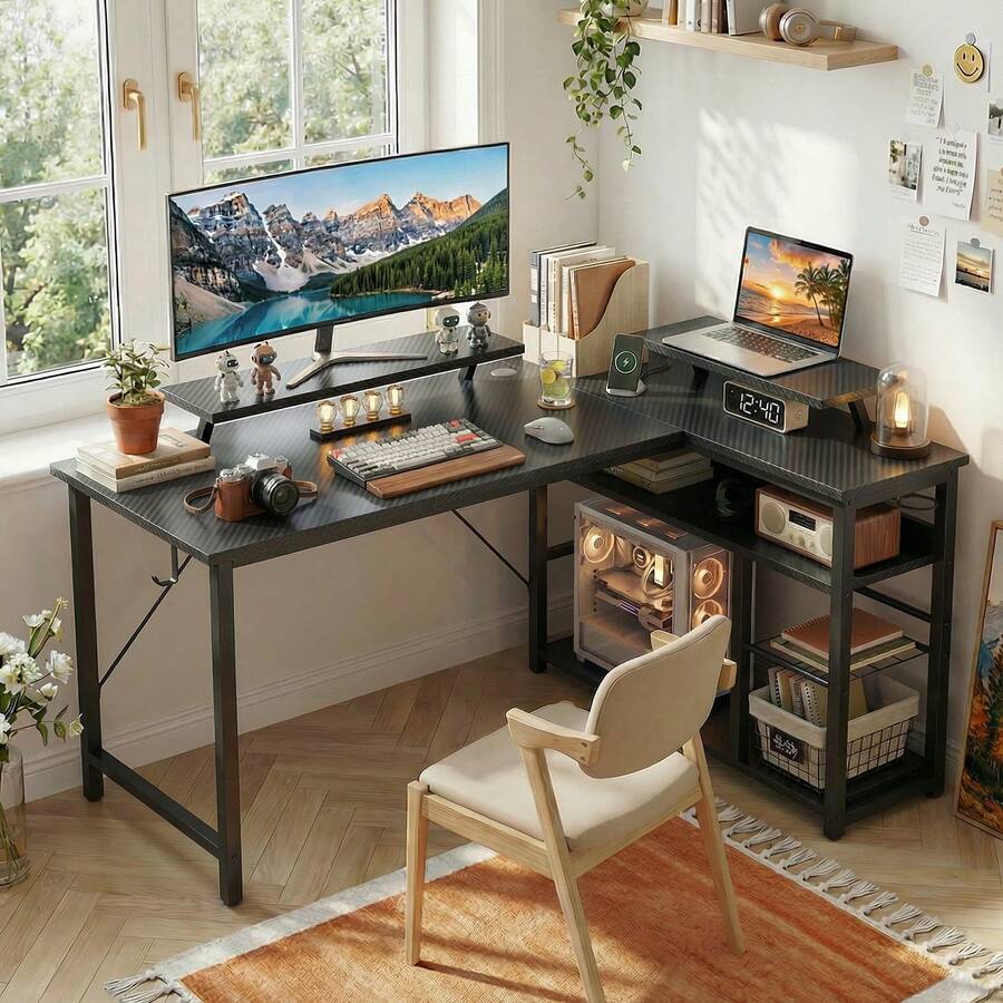 Devoko Home Office Desks - Black - View 1
