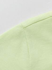 Balabala New Kids Summer Short Sleeve T-Shirt, Cartoon Pattern Boys And Girls Tops - Lemon Green - View 4