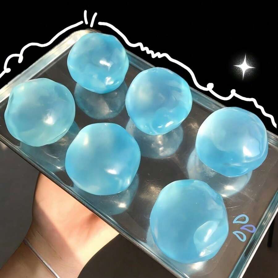 1pc Moldable Slow Rebound Coconut Oil Handmade Squeezing Ball, Anxiety Relief Toy, Fidget Toy, Hand Stress Relief, Easter Toy, Squeeze Toy, Stress Relief Toys, Anxiety And Relaxation, Party Gift, Goody Bag Stuffers Prizes, Birthdays, Stuffed Squeeze Toy - 淺藍色 - 查看 1