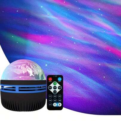 1pc Northern Lights Projector Lamp - Mesmerizing Night Light With 7 Modes And Remote Control, Dimmable LED Desk Lamp, USB Powered, Ideal For Halloween, Christmas, Bedroom, Gaming Room, Party - Perfect Holiday Gift