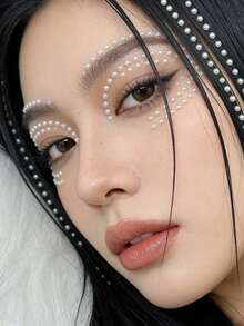 2毫米珍珠脸部宝石、头发宝石、眉部宝石、钻石贴纸 - 白色 - 查看 5