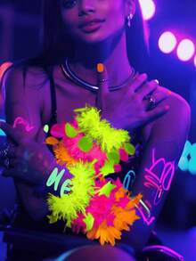 7pcs Glow Party Star Bracelets, Luminous Bracelets, Blacklight Reactive Glow Party Favors, Suitable For Singles Party, Wedding, Music Festival, Birthday, Party Supplies - Glow-in-the-dark Bracelet - View 5