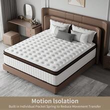10"12"14" Queen Mattres Twin Full Queen King Size Bed Mattress In A Box, Hybrid Pocket Spring Breathable Cotton Layer Mattress For Motion Isolation & Silent Sleep, Lumbar Support & Pressure Relief, Medium Firm - màu đen - Xem 8