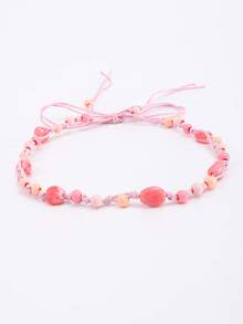 1pc Women's Boho Seashell & Wooden Bead Tassel Bowknot Decorative Waist Rope/Belt, Handmade For Beach Dress - Seashell - Colorful - View 8