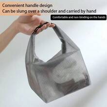 1PC Waterproof Travel Toiletry Bag, Makeup Organizer & Storage Pouch - Clear EVA Material, Large Opening, Portable Handle For Travel, Gym, Swimming, Daily Use - Xám - Xem 5