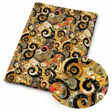 1 tấm vải chần bông in họa tiết nghệ thuật phong cách Klimt - Kích thước 59 x 19,68 inch (150 x 50 cm) - Vải polyester đã cắt sẵn - Thích hợp cho may vá DIY, làm sổ lưu niệm, khăn trải bàn và các sản phẩm thủ công. - Cây Sự Sống - Xem 9