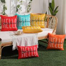2Pcs Outdoor Pillow Covers ,18x18 Inch/12*20Inch  Hello Sunshine Decor Yellow Waterproof Summer Outdoor Waterproof Pillow Covers Decor For Patio Funiture Garden Sofa Couch - Yellow - View 9