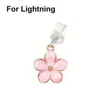 1pc Sakura & Peach Blossom Style Dust Plug, Exquisite Fresh Sweet Cute Fashion Alloy Pendant, Flowing Oil Craft, Suitable For Spring And Summer Decoration, Silicone Transparent Dust Plug For Mobile Phone, Tablet, Earphone, Kindle Charging Port, Compatible With IPhone Lightning/Type-C/Micro USB, Android/Apple 17/16/15 Series And Other Mobile Phone Models, Firmly Protects Charging Port, Cute Design - Multicolor - View 8