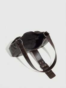 1 geantă de motocicletă vintage din piele învechită, cu nituri și catarame, moale la atingere, design pliabil, formă de nor, potrivită pentru purtare pe umăr sau crossbody, aplicabilă pentru serviciu, naveta, întâlniri și petreceri - Cafea - Vizualizare 8