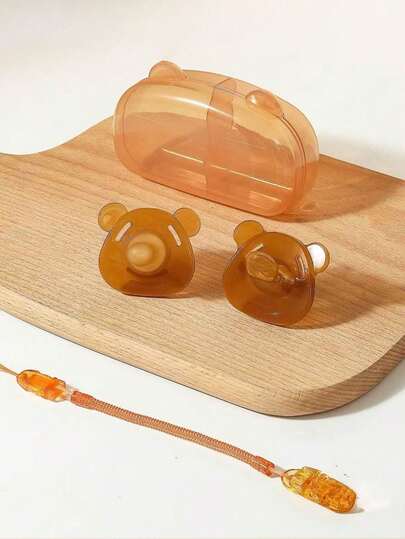 Bộ 4/2 núm vú giả cho trẻ sơ sinh, bao gồm hộp đựng, kẹp núm vú giả, núm vú giả bằng silicon mềm, giúp giảm đầy hơi và đau, thích hợp sử dụng cả ngày lẫn đêm.