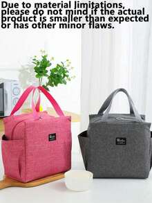 Bolsa de almacenamiento tejida de gran capacidad - Con diseño de cremallera, adecuada para tejer, telas - Regalo perfecto para entusiastas del tejido Bolsa de almuerzo con cierre de cremallera - Multicolor - Ver 6