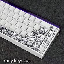 Teclas de repuesto PBT con impresión lateral, estilo anime negro, alta calidad, perfil Cherry, compatibles con teclados mecánicos de 68/75/87/98/104/108 teclas - Ver 4