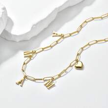 Minimalist Chic Letter Pendant Necklace, Delicate Clavicle Chain - Letter Pin Necklace - View 6