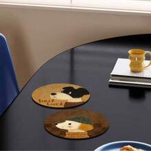 Cartoon Retro Silica Gel Placemat, Heat Resistant, Insulated Dining Mat, Coffee Cup Anti-Slip Coaster - Multicolor - View 2