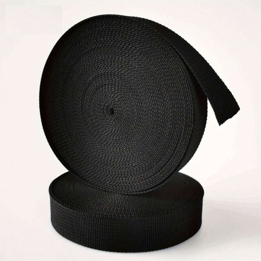 Dây đai nylon màu đen, dây đai nylon chịu lực cao, dùng để buộc, làm đồ thủ công DIY, sửa chữa, cố định.