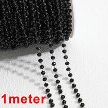 1米长 3.5毫米刻面水晶玻璃珠不锈钢链，闪亮玻璃珠链，适合DIY项链、手链、珠宝制作 - 串珠鍊 - 查看 13