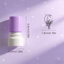 1 con dấu hình trăng non, mực đen, vỏ màu tím, 4 thiết kế trăng sao sáng tạo khác nhau, thích hợp để làm thiệp chúc mừng ngày lễ, bưu thiệp, sổ nhật ký, sổ tay, hộp/túi quà tặng, quà tặng ngày lễ/bạn bè. - Tem hình mặt trăng và sao - Xem 4