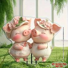 Maceta de estaca de jardín de acrílico, estaca de suelo de serie de animales de acrílico - A - Ver 1