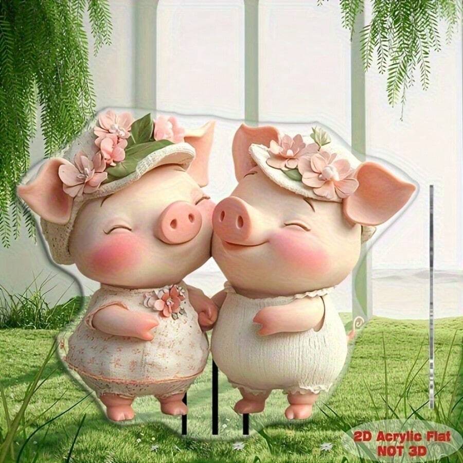 Maceta de estaca de jardín de acrílico, estaca de suelo de serie de animales de acrílico - A - Ver 1