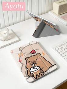 Ayotu The Cartoon Pattern Of Capybara Drinking Milk Tea Case Witch For Y Stand Flip Case Compatible With Ipad A16 ,Pro 13 12.9 11, Air 11 13, Mini, Air 11inch Case,Kindle (11th Generation-2024 Release),Kindle Paperwhite 12th Gen 2024 - Multicolor - View 5