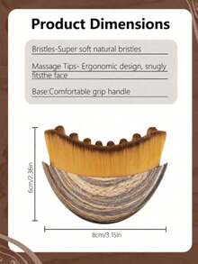 1pc Lymphatic Drainage Facial Brush - Dry Brushing Massager For Face Shaping And Jawline Sculpting - Ergonomic Design Precisely Fits Skin And Relieves Fatigue - Brown - View 3