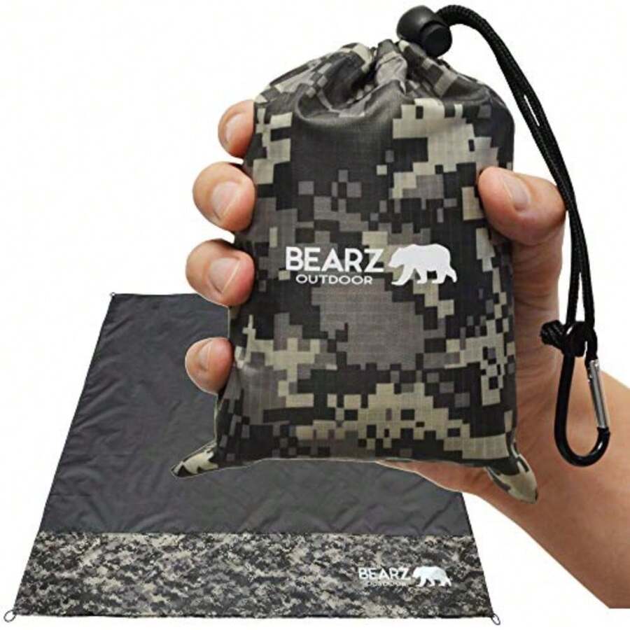 Pocket Blanket - Beach Blanket Waterproof Sandproof Picnic Blankets Waterproof Foldable Lightweight and Compact for Hiking Camping Travel Festival Accessories - Camuflaje digital - Ver 1