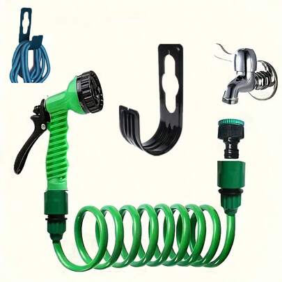 Ống dẫn nước tưới vườn EVA có thể kéo dài và thu gọn 10/15m, ống dẫn nước suối di động dùng để rửa xe và tưới hoa trên bãi cỏ, ống xoắn tiện dụng.