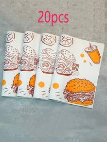 Giấy gói hamburger dùng một lần chống dầu mỡ, kích thước 29,5*28cm, giấy gói gà rán và khoai tây chiên, thảm nướng. - Xem 17