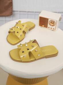 Dép lê unisex kiểu dáng giản dị mới năm 2026, thiết kế tối giản thanh lịch, thích hợp cho mùa hè. - Màu vàng - Xem 3