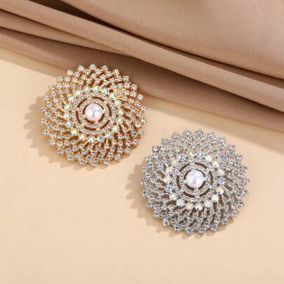 1枚优雅奢华复古珍珠胸针，个性化西装装饰防滑合金胸针