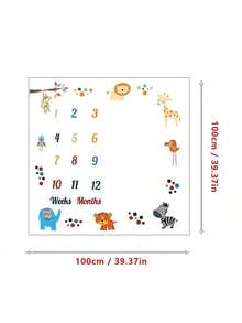 Baby Monthly Milestone Photography Backdrop Cloth, Creative Number Pattern Photo Blanket Background, Unforgettable Photo Shooting Props, Multifunctional Newborn Blanket Baby Shower Family Decorations Gifts Baby Shower Easter Gifts Things For Girls/Boys - Pink - View 7