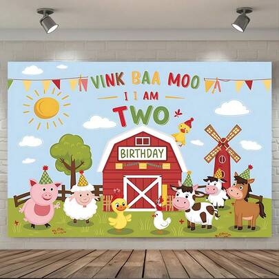 西部农舍背景布乡村谷仓婚礼生日派对装饰，包括马匹和干草袋复古轮子，无需用电，易于悬挂设计，适合室内外活动，多种尺寸和场景可供选择。