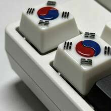 1pc 3D Personalized Korean Flag Keycaps, Resin Keyboard Caps Featuring The Flag Design, Single DIY Three-Dimensional Mechanical Cross-Axis Keycaps - View 3