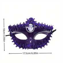 Venetian Beauty Mask Electroplated Diamond-Studded Spray-Painted Princess Mask Halloween Ball Ladies' Eye Mask (The Strap Is Black Or The Same Color As The Mask) (Hand-Glued, The Mask May Occasionally Have Some Glue Residue) - trắng - Xem 6
