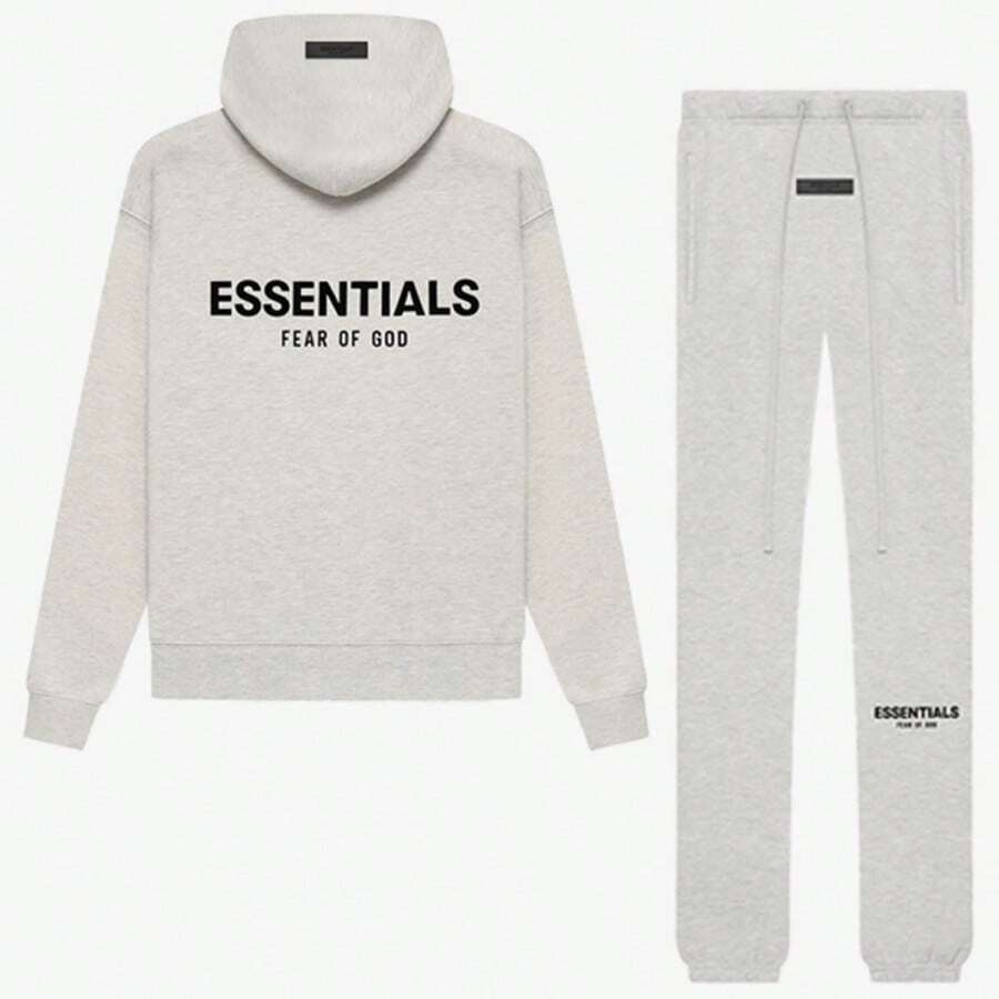 Fear Of God Autumn Winter Hoodie 'Dark Oatmeal' Loose Drop Shoulder Hooded Women/Men Sweatshirt,Runs 1 Size Large , Vintage Flocking Craftsmanship Combined With Modern Men Breathable Technology, Warm Cotton Flocking - LIGHT OATMEAL/SET - 查看 1