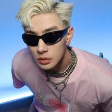 Cyberpunk Style Men's Glasses, Fashionable And  Personalized Eyewear, A Pair Of Men's Fashionable And Casual Glasses Suitable For Everyday Accessories - 銀框白銀 - 查看 4
