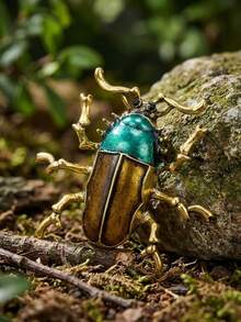 Luxury Enamel & Rhinestone Beetle Brooch - Unisex Casual Party Jewelry Accessory / Friend Gift Decorative Pin - Beetle - View 14