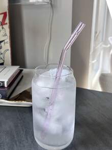 8 Stück wiederverwendbare Glasstrohhalme mit 2 Stück Strohhalm-Reinigern, klare gebogene und gerade Strohhalme, hitzebeständige Strohhalme für Smoothies, Boba, Cocktails, Eiskaffe, Strohhalme für Partyartikel, Gastronomie-Trinkgeschirr - Verschiedenfarbig - Übersicht 6