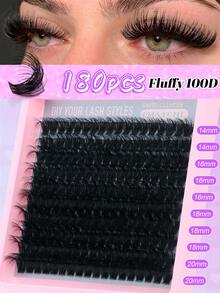 200pcs/180pcs/160pcs/140pcs/120pcs 8D Luxury Fluffy DIY Cluster Lashes - 14-20mm Mixed Length Eyelash Extension 0.07mm Russian D Curl Thick Reusable Dramatic Lashes Suitable For Beginners Easy To Use - 10 Rows (60D/80D/100D/120D/160D/200D Various Specifications) Cluster Lashes, Lash Clusters, Individual Lashes, False Eyelashes - D - View 9