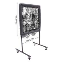27.56 Inch 9-Grid Baseball Training Net, 3-Gear Adjustable Height Polyester Iron Practice Target, PVC Edged T-Shaped Base Training Equipment With 360° Swivel Casters, Freestanding Baseball Net For Indoor Backyard Field Training - C - View 4