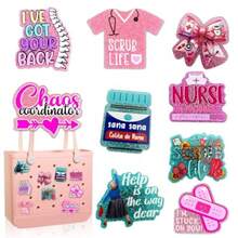 Bling Nurse Charms For Bogg BagCute Acrylic Medical Bag Charms For Bogg Accessories Compatible With  Beach Tote Decoration Accessories For Nurse Girls Women - 護士 9件套 - 查看 1