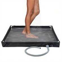 Portable Foldable Shower Tray, Designed With Drainage Hose, Made Of Durable PVC Material, Sturdy And Crush-Resistant, Lightweight And Space-Saving; Easy Installation Without Electricity, Suitable For Indoor And Outdoor Use Such As RV, Camping, Short Trips, And Home Temporary Use; Applicable For Bathroom, Yard, Backyard, Etc. Stable Structure, Easy To Set Up And Store, Essential Accessory For Outdoor Enthusiasts And Travelers - MultiWarna - View 2