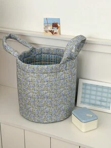 1 Giỏ đựng đồ in hoa, có lớp đệm, giỏ đựng quần áo, giỏ đựng đồ giặt, túi đựng đồ di động dung tích lớn, giỏ đựng đồ ăn nhẹ có tay cầm, thích hợp cho phụ nữ và bé gái, giỏ đựng mỹ phẩm, giỏ đựng đồ chơi, giỏ đựng đồ chăm sóc da, giỏ đựng đồ trang điểm đa năng, giỏ đựng đồ dùng nhà cửa, trang trí phòng khách, phòng ngủ, trang trí phòng tắm. - Nhiều màu - Xem 8