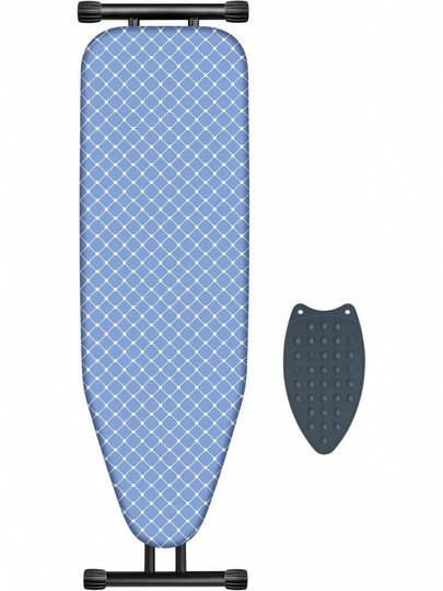 Classic Ironing Board, Compact And Space Saver,Size 43 X 13 Ironing Board, Wide Ironing Area With Thick Heavy Duty Padded, Stable Structure,Easy To Fold Blue Geometry