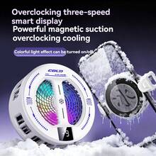 New Semiconductor Magnetic Clip-On Phone Cooler With Digital Temperature Display And RGB Lighting, Suitable For - Multicolor - View 4
