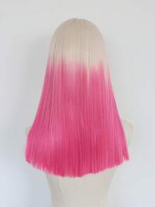 180%密度 13*4 12英寸波浪形合成蕾丝前假发，带婴儿发，耐热透气，合成纤维材质，自然发际线，可自由分缝，适合派对、日常佩戴、音乐节、春夏粉色直发前假发 - 彩色 - 查看 7