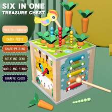 1 Set Baby Early Education Multi-Functional Hexagon Puzzle Box, Kids Shape Sorting Toy, Beads, Bug Catching, Piano Keys, Shape Recognition Educational Toy - Multicolor - View 16