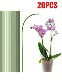 10pcs Green Adjustable Plant Stakes - Plastic Supports For Indoor, Outdoor Flowers And Garden Plants - Multicolor - View 12