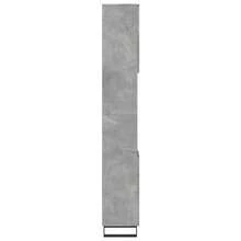 vidaXL Mobiletto da bagno con ripiano, grigio cemento, 30 x 30 x 190 cm, mobiletto da bagno moderno, mobiletto rettangolare, ampio specchio, elegante mensola a muro, pratico organizer - Polvere di cemento - Visualizzare 8